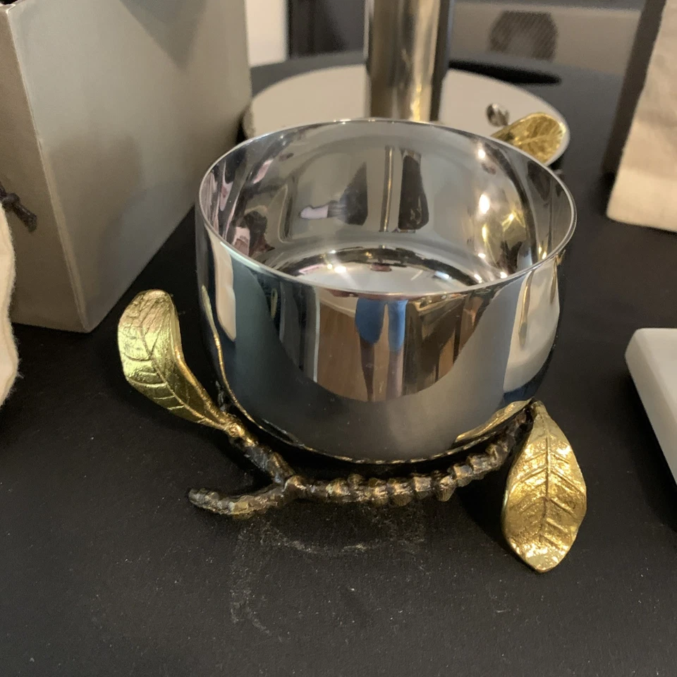 3 piece MICHAEL ARAM Table Set - Nut Bowl, Paper Towel Holder, Napkin Holder  - Image 3 of 4