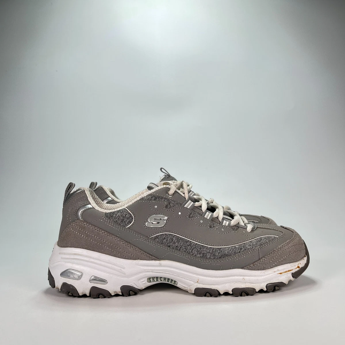Grass Gray Skechers Dlites Retro Sports Dad Shoes image;width=1600,format=auto/  main image 2