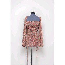 Pretty Little Thing,  Short Ruched Floral Dress With Sleeves