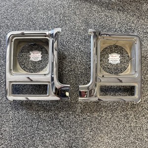Pair Of Chrome Headlight Bezels For 1973-1978 Chevy C10 Truck - Left & Right (Keypart 0850-051/052)