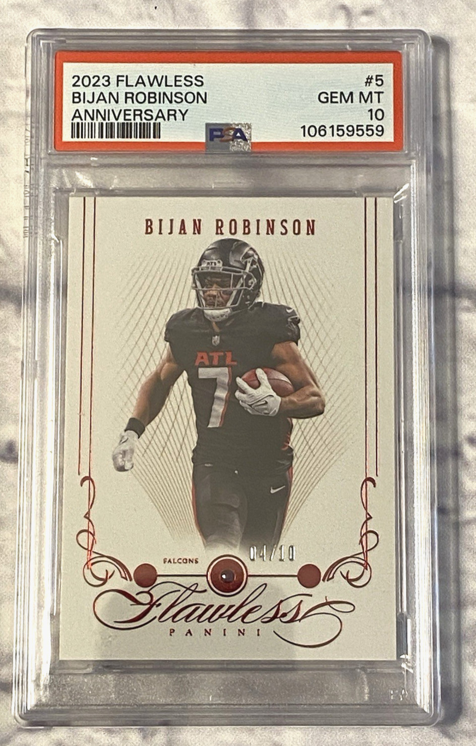 Bijan Robinson Panini Flawless Anniversary #5 Base