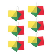 6 Sets Soccer Referee Cards - Green Yellow Red Warning Cards for Football Match