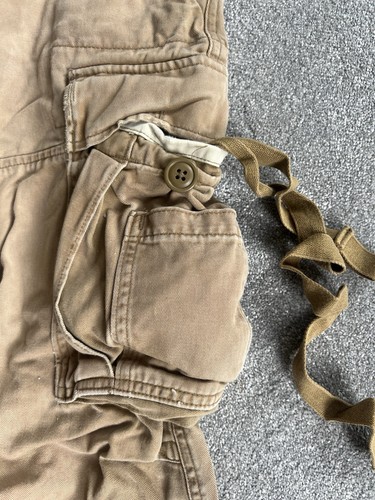 Vintage Abercrombie & Fitch Paratroops Cargo Pants Men beige Baggy Heavy Y2K 30r - Picture 3 of 8
