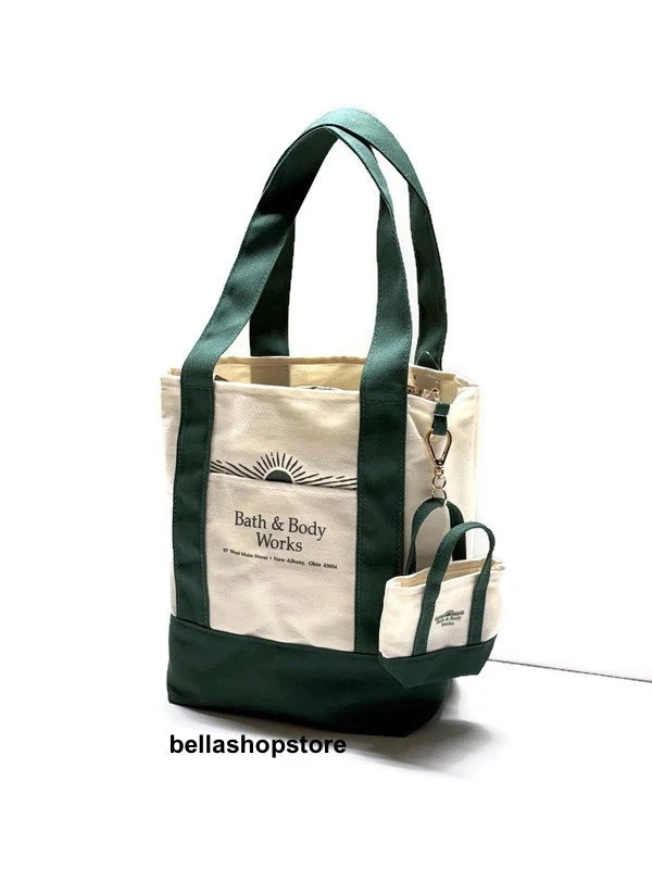 РЕДКАЯ Bath & Body Works винтажный логотип наследия мини сумка с короткими ручками и мини брелок комплект - Изображение 2 из 3