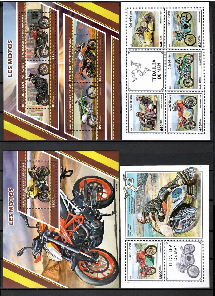 MOTOCICLETAS colección bicicletas Pt. 2 - 45 s/s emitidos 2017-2018 MNH #CNA412 Foto 3 de 4