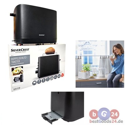 Silvercrest Toaster 2-Scheiben 870W | Brötchenaufsatz Schwarz Weiß wählbar