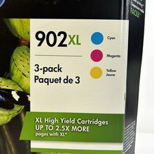 HP 902XL Color Ink Cartridges 3-Pack Genuine OEM CMY Exp July 2020 Sealed