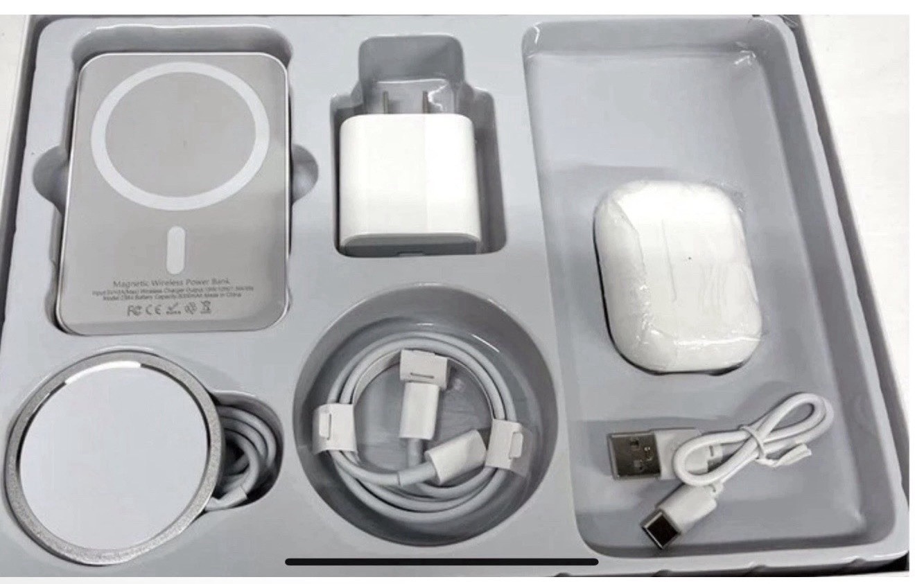 Accessories Gift Box MagSafe Wireless Charger Power Bank Earbuds Sealed