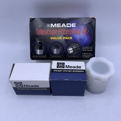 Meade Telescope Plössl Accessory Kit Eyepieces & 2X Barlow Lens *READ*