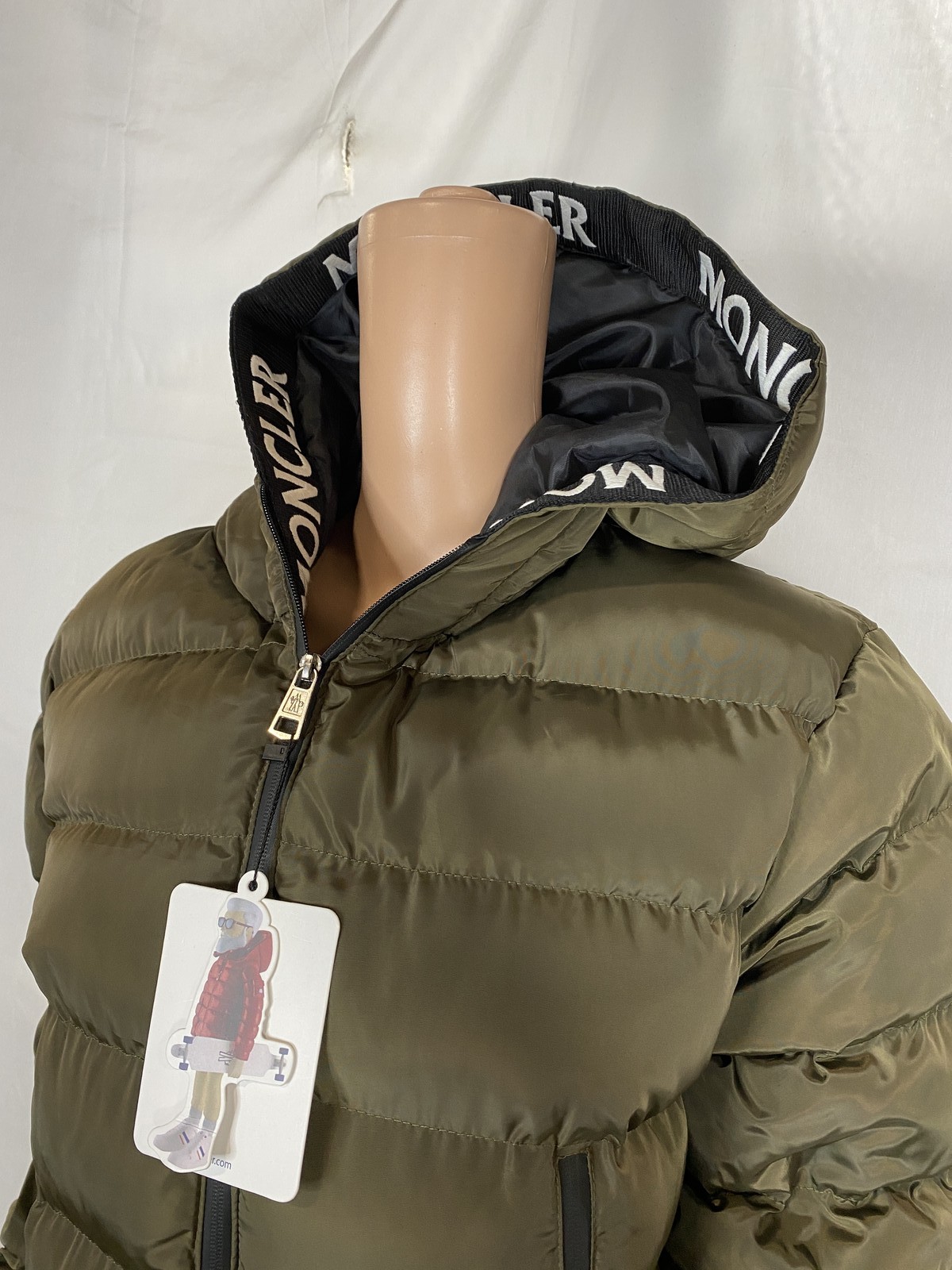 Moncler Womens Mr. Moncler Puffy Hooded Down Coat Size XL Olive Green thumbnail 4