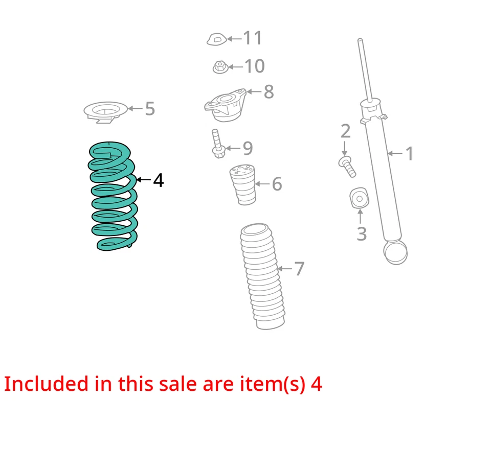 Se adapta a 2022-2024 Acura Mdx 3,5 L tracción delantera muelle helicoidal trasero LH OEM Foto 4 de 4