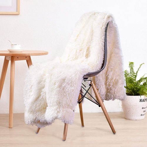 Super Soft Shaggy Faux Fur Throw Blanket, Plush Fuzzy Sherpa Throw Blanket fo...