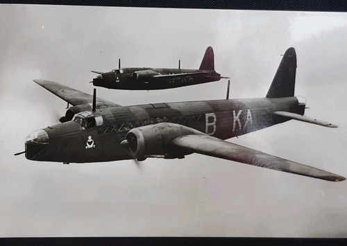 Wellington British Bomber Plane B KA Vintage WWII Military Aviation Photo RPPC