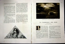 Original Old Vintage Print Noah'S Ark Animal Religious Sketch French 1935 20th