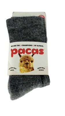 Pacas Womens Alpaca Wool Crew Socks Soft & Sustainable S-M Gray