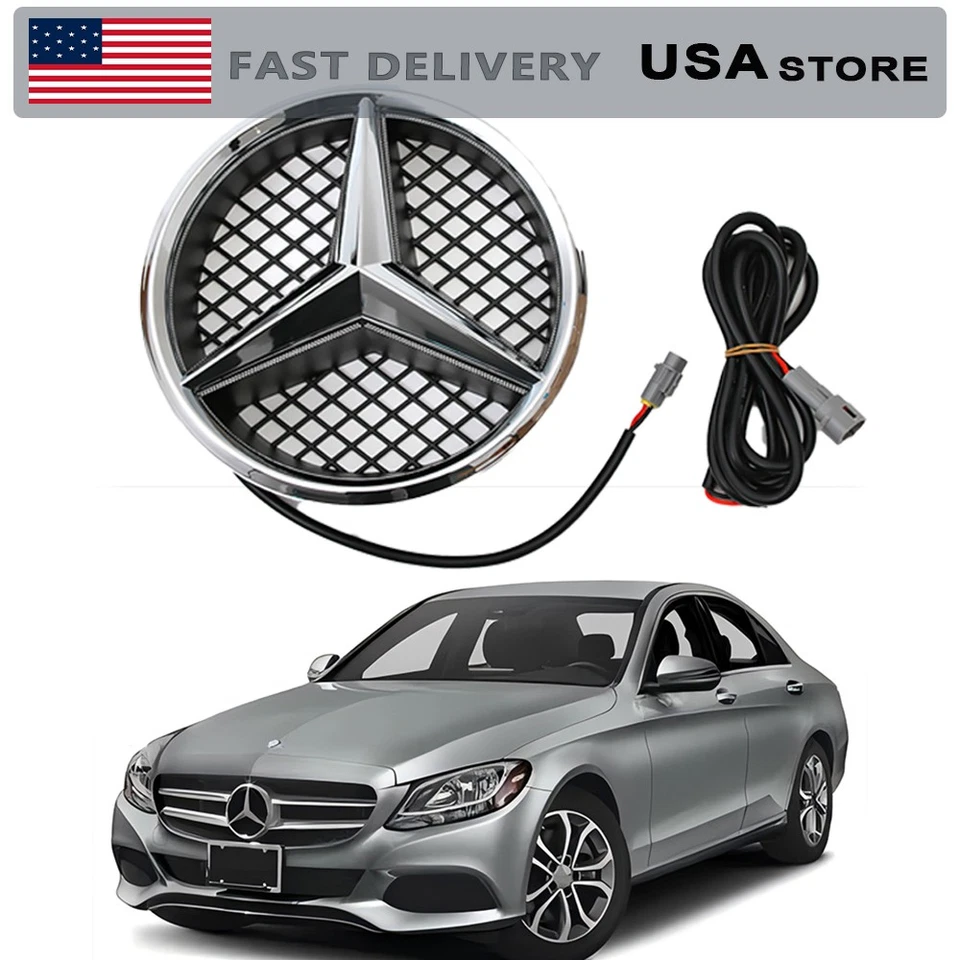 Fit For Mercedes Benz W245 2006-2013 B160 B180 B200 Front LED Grille Star.Badge  Foto 3 de 4