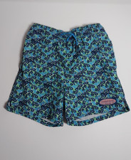 Boys size 6 Vineyard Vines Blue bathing Suit Blue and Green Flowered