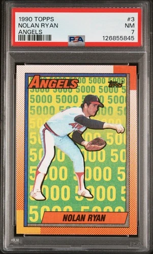 126855845 Nolan Ryan 1990 Topps #3 PSA 7