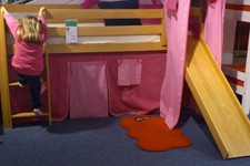 Hochbett mit Rutsche Kinder 90x200 Bett Weiß Turm Tunnel Bettgestell Homestyle4u