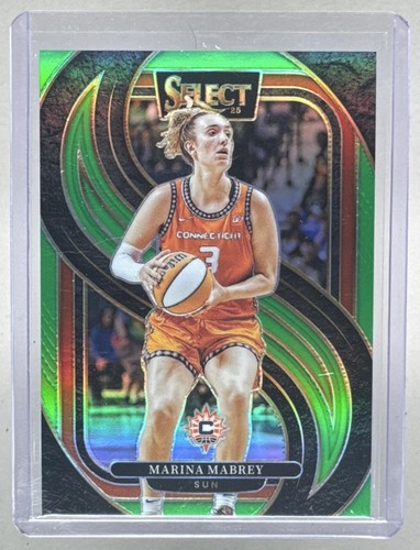 Marina Mabrey 2025 Panini WNBA Select #137 Neon Green Prizm Premier Level /75