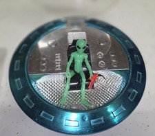 RARE Vintage Zee Toys Zylmex Metal Man Space Saucer iridescent, dome, Glow Alien