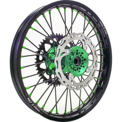 Warp 9 Elite Complete Rear Wheel - Green Hub/Black Rim/Black Spokes/Green