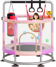 60" Kids Trampoline with Basketball Hoop  Safety Net - Perfect Gift for Kids 