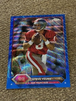 2023 Topps Composite Steve Young Chrome Blue Wave Refractor SP #d 8/75 Jersey #