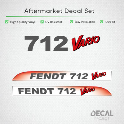 Fendt 712 Vario TMS Decal Kit - Facelift Red Gradient Edition - Set