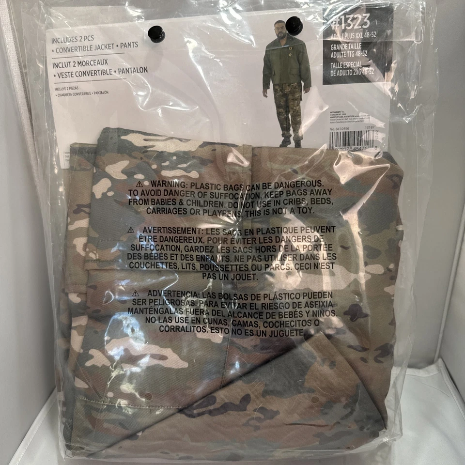 Disfraz de Soldado Militar Mangas Extraíbles Chaqueta Pantalones Adulto Hombre 2XL 48/52 Foto 2 de 4