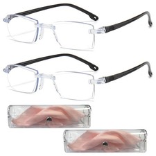 2PCS Auto Focus Glasses Self Adjusting, Intelligent Dual Focus Smart Reading Gla