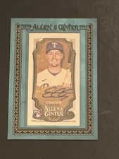 2024 Topps Allen & Ginter Mini Auto Blue MA-EC Evan Carter #48/50 Texas Rangers