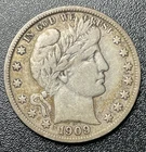 1909-S Barber Half Dollar Choice Fine F+/VF Coin #303