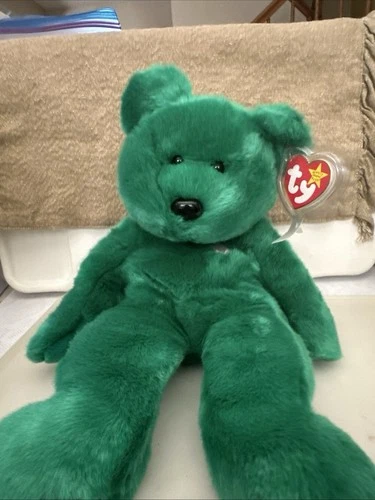 Rare TY 1998 Vintage Beanie Baby Large 14” “Erin” Bear With Tag