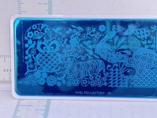 Placa de estampado de uñas MoYou London Suki 01 - flor de búho tigre pavo real japonés