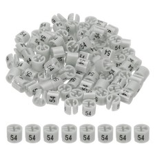 100 Pcs Clothes Hanger Marker Number 54 Tag Fit 3mm Rod Garment Size Tag Gray