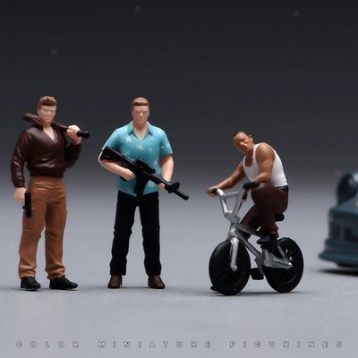 1/64 Male Figures People Figurines for Miniature Scene Desktop Decoration
