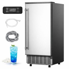 commercial ice machine 80lb./day Silver,Auto-Cleaning,24-lb Ice Storage