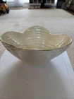 MCM Vtg USA Mccoy Pottery Pearl Iridescent Planter With 22 kt Gold Trim #2033