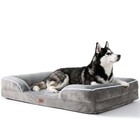 Orthopedic Dog Bed with Gel Memory Foam, Large 41"L x 27"W x 6.5"Th, Grey