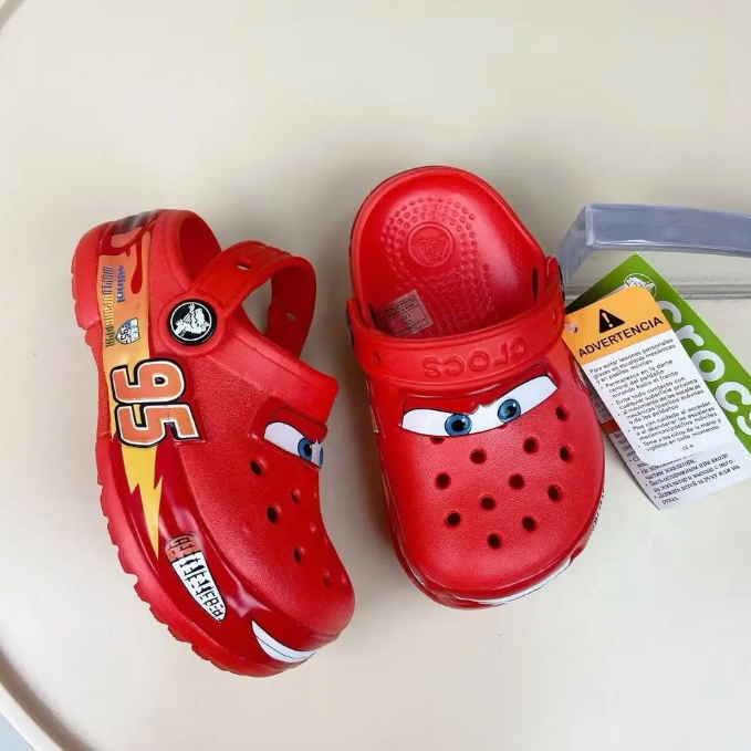 Led Box Lightning Kids Crocs Lightning McQueen Red LED Light Up Clogs Slip On Sandals ...