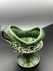 1968 McCoy Small Pedestal Planter Vase MPC-20USA Pottery Green Starburst Pattern