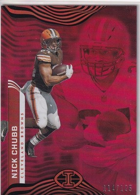 Nick Chubb #/125 2022 Panini Illusions #22 Trophy Collection Ruby Browns