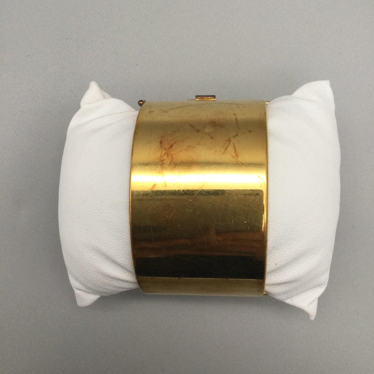 Vintage Franklin Mint Watch Womens 40mm Triangular Dial Gold Tone New Battery Vintage Franklin Mint Gold-tone Art Deco Ruby Watch W/mother  main image 2