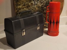 Vintage Aladdin Plastic Workman's Lunchbox w/Retro Thermos VG