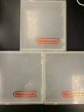 Official Nintendo NES Hard Shell Clear Red Logo Plastic Game Case Lot of 3