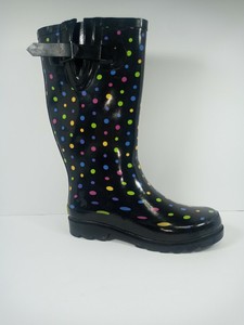 polka dot rubber boots