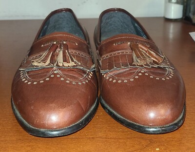 Stacy Adams Kilty Tassle Mens‎ Loafer Size 10.5 Dress Shoes Cognac Brown Leather Stacy Adams Mens Shiny Cognac Leather Dress Shoes OS25740-249 main image 2