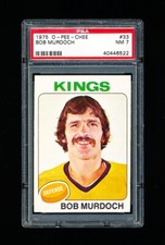 1975 OPC HOCKEY 33 BOB MURDOCH PSA 7 NEAR MINT KINGS POP 3