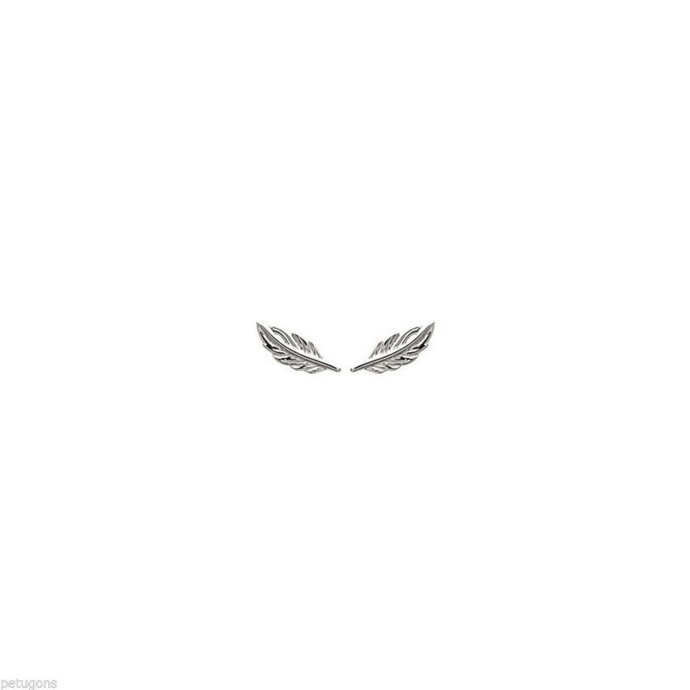 Boucles d'oreilles plumes argent 925 rhodié anti-noircissement pour lobes sensibles